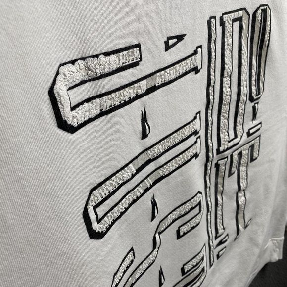 Vintage 90s Nike Puff Paint Graphic Swoosh Pullover Sweatshirt Crewneck Size XL - Picture 3 of 16